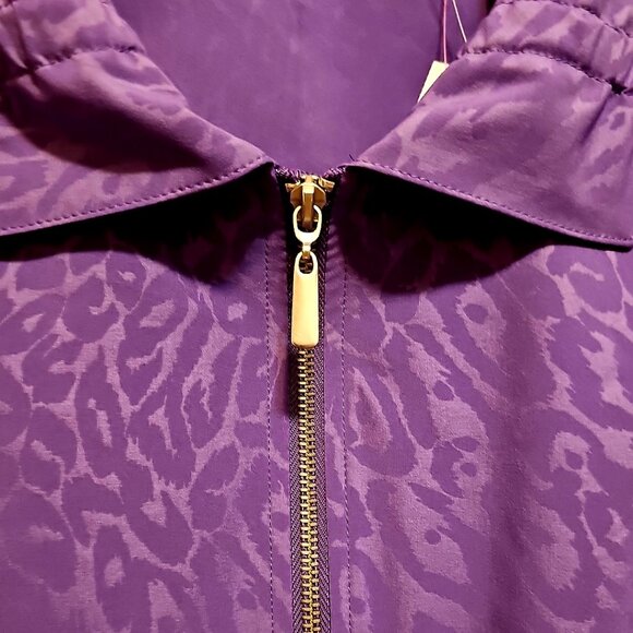 NWT Weekends By Chicos Classic Jacket Women's Size 3 XL Purple Full Front Zip - Picture 5 of 7